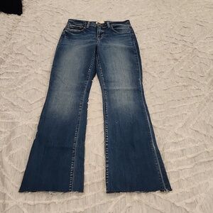 Medium wash, buttery Soft L'AGENCE jeans size 25, with frayed hem!